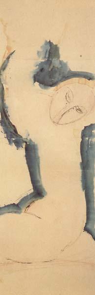 Amedeo Modigliani Cariatide rose au bord bleu (mk38)
